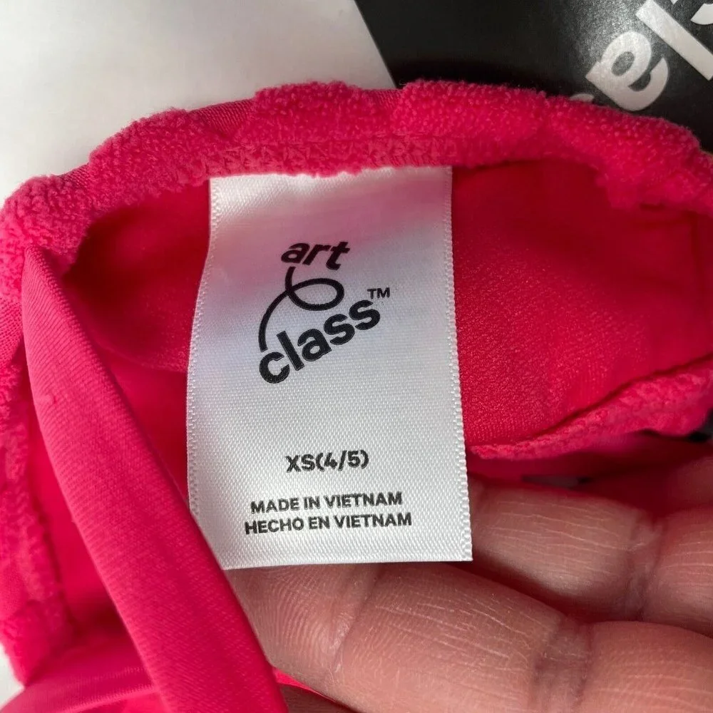 Art Class Girls Size XS‎ 4/5 2 Pc Terry Darling Bikini Swimsuit Set in Pink 1181